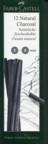 Faber Castell Pitt 5  8 Mm Natural Sticks Carbon (pack 12)