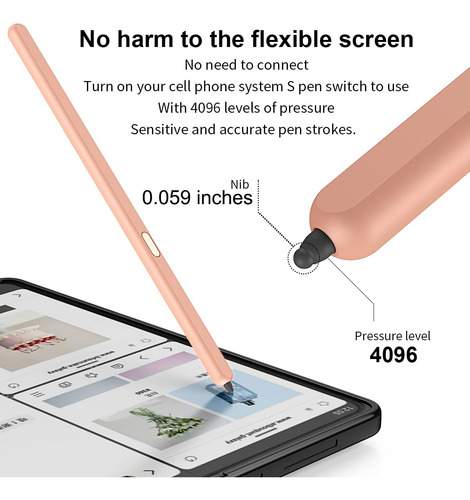 Caneta Stylus Shieid Galaxy Z Fold 6 S Pen Fold Edition Rosa