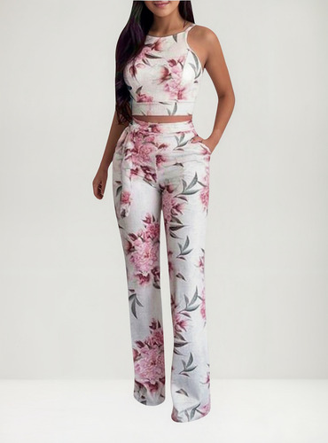 Conjunto De Pantalones Cortos De Verano Con Estampado Sin Ma