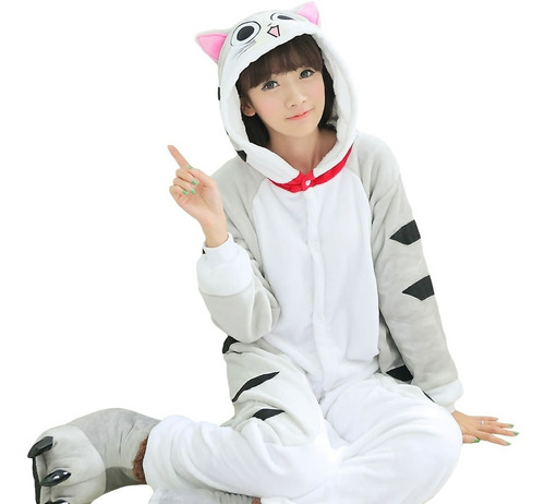 Pijama De Gato Chi- Kigurumi De Animales- Gata Niños Adultos