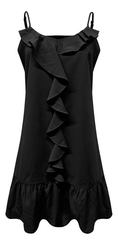 Mujer Casual, Verano, Color Sólido, Cuello En V, Volantes,