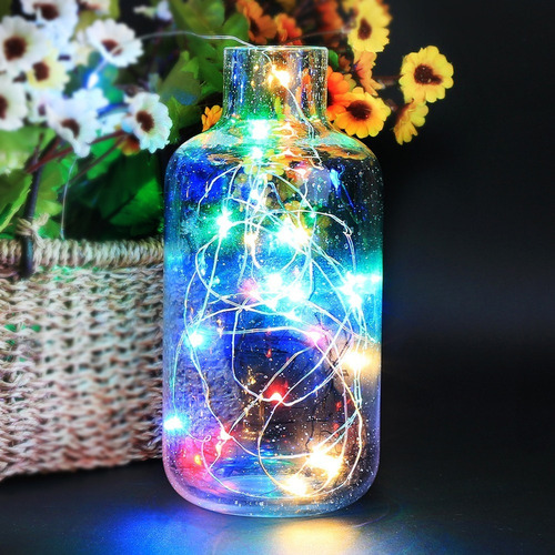 . Decoración De Botella De Corcho Con Luz Led Blanca Fría