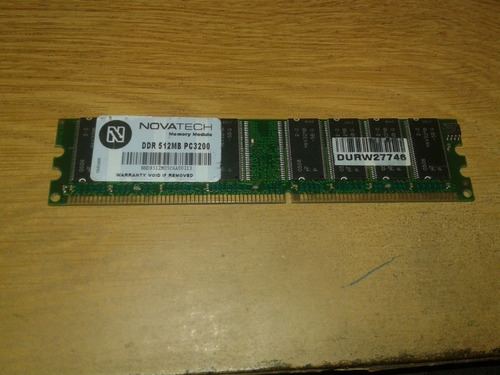 Memoria Ram Novatech 512 Mb Pc3200 Precio Unitario