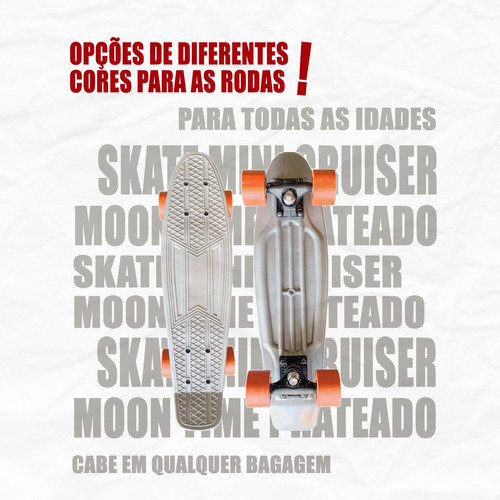 Skate Mini Cruiser Moon Time Prateado 22 Pol