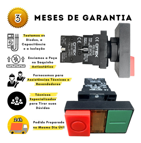 Botão De Emergência Com Trava Lay5-ew8475 Nf 22mm