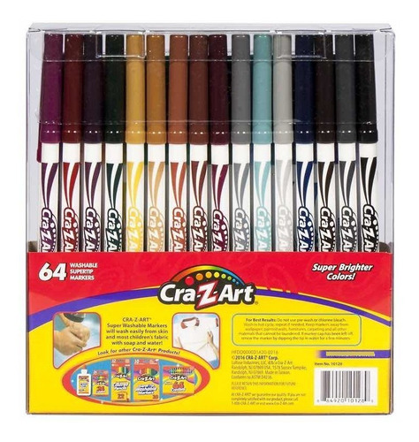 Plumones Súper Tips Cra-z-art Lavables Con 64 Colores Difere