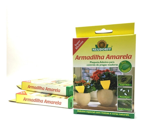 Armadilha Amarela / Plaqueta Adesiva Pequena Kit C/ 3 Und