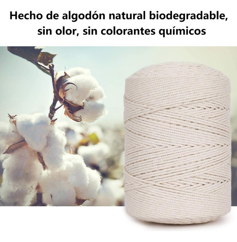 Cordón Macramé Torcido Diy 3mm 500 Metros 100% Algodón