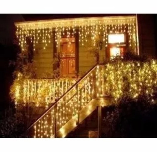Imagen 2 de 6 de Luces Navideña Cascada Led 160 Focos Solo Color Blanco.!!!