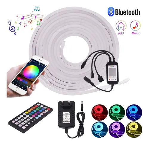 comprar Tira De Luces Led Cinta De Neon Flex Control Bluetooth 5 Mts