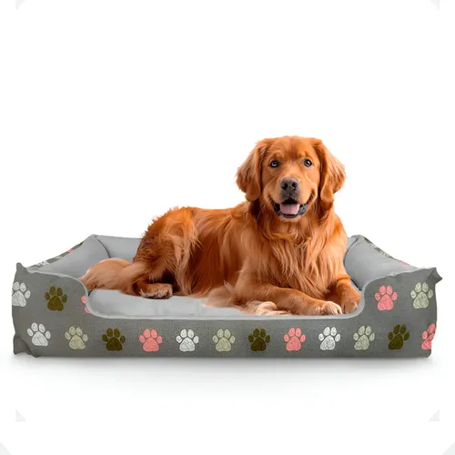 Cama Pet Extra Grande Xg Lavável Cachorro Porte Grande Cor Pata C...