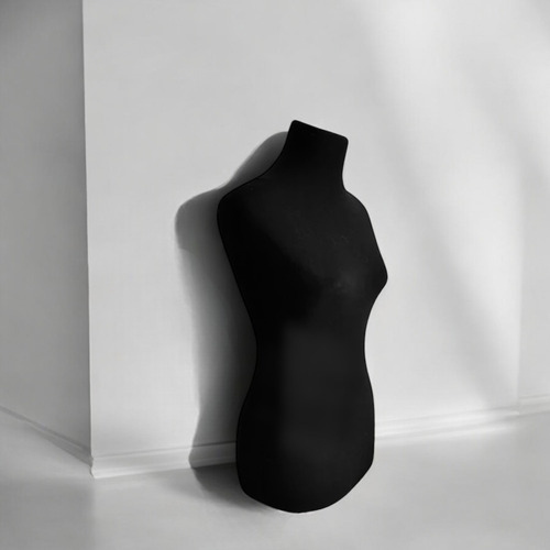 Maniqui Busto Forrado Talle 42 Al 48 Sin Base Negro 48