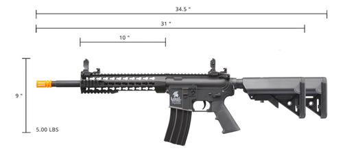 Lancer Tactical Gen 2 Keymod M4 Airsoft Aeg Polímero Xchws P