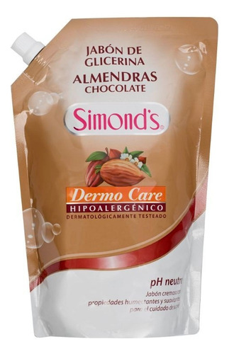 Jabón Liquido Glicerina Simonds Almendras Chocolate 750 Ml