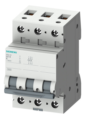 Disjuntor Tripolar 16a Curva C 5sl1316-7mb Siemens