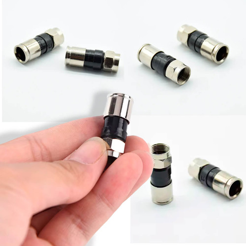 Conector Rg59 Compressão Metalico P/ Cabo Coaxial Com 100 Un