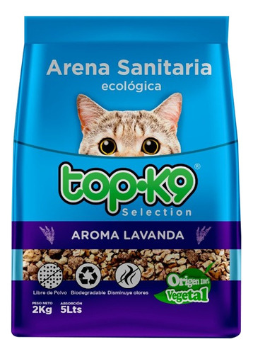 Arena Sanitaria Ecológica Topk9 10 Kg. Aroma Lavanda