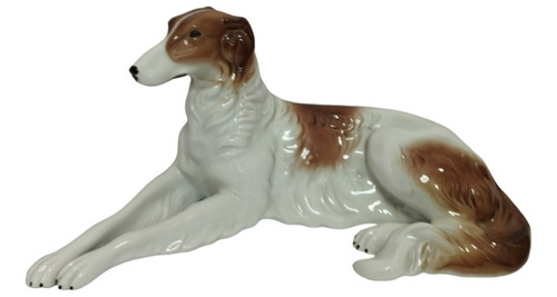 Figura Escultura Porcelana Bavaria Perro Mide 27 Cm Largo 
