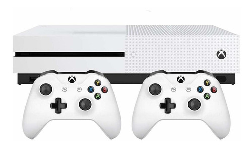 Microsoft Xbox One S 1TB Two-Controller Bundle color  blanco