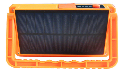 Lampara Reflector Solar Portatil Recargable 150w Powerbank Carcasa Amarilla Luz Luz Blanca Y Estrobo