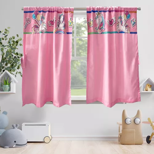 Cortinas infantiles de unicornios para niña, cortinas rosas y doradas,  cortinas para habitación de niña, cortinas para niñas, ropa de cama de  guardería de unicornios -  México