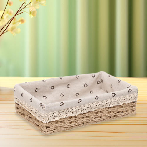Cesta De Almacenamiento Bandeja Decorativa 27cmx17cmx7cm