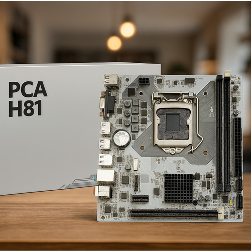 Placa-mãe H81 Intel Lga1150 Matx Ddr3 M2 Nvme Gigalan Branco Cinza