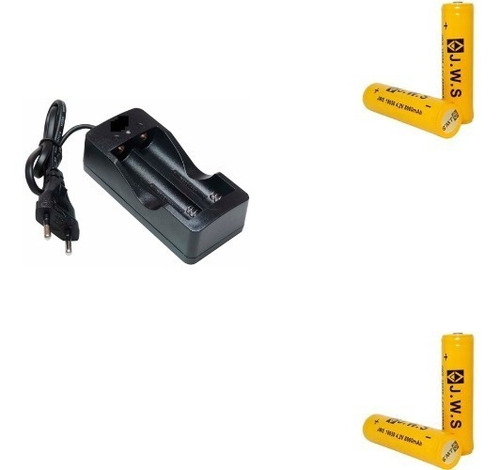 Carregador + 4 Bateria 18650 4,2v 8800mah Com Chip