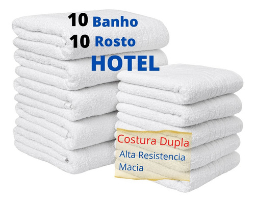 Toallas grandes reforzadas para hotel, 10 toallas de baño y 10 Face de Laune