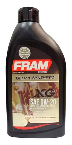 Aceite Sintético Fram Sae 0w20 Api Sn Tipo Dexos Ng