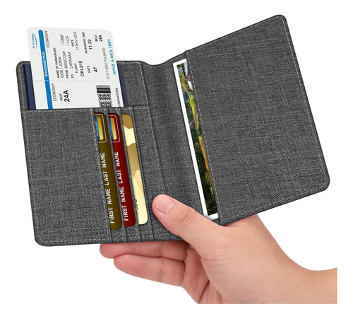Soporte Para Pasaporte Fintie Billetera Viaje Delgada Gris