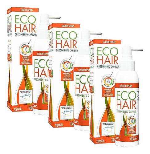 Loción Eco Hair Crecimiento Cabello Control Anticaida 3 X125
