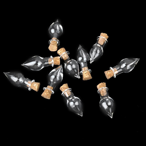 20x Mini Botellas Con Tapa Corcho Forma Lágrima Drop Diy