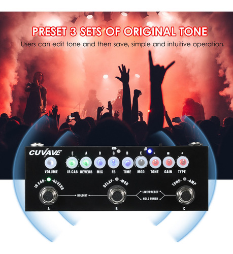Pedal Efeitos Guitarra Elétrica Cuvave Multifuncional