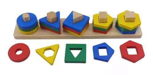 Encaixe Formas Geométricas, Brinquedo Educativo Montessori