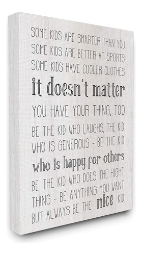 Stupell Industries Be The Nice Kid Inspirational Family Wood