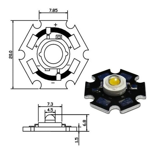 Diodo Chip Led Smd De Potencia 1w 1.8-2v - Rojo (5 Units)