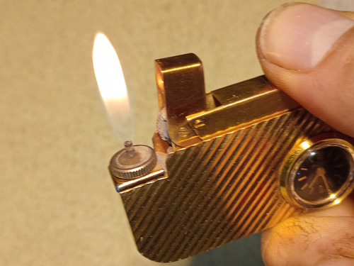 Encendedor Reloj Buler Bañado En Oro Funciona Leer Detalles