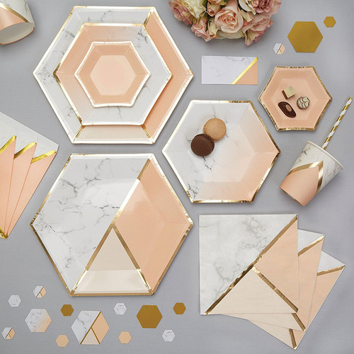 Vajilla, Diseño De Platos Hexagonales Desechables, Para Niño