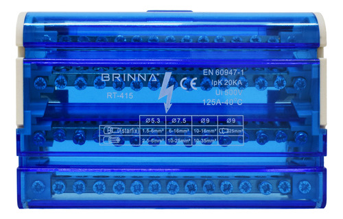 Bornera Repartidora Tetrapolar 15 Polos Brinna