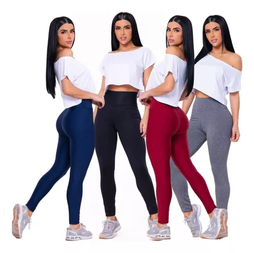 Calça Legging Leg Grossa Não Fica Transparente - Cinza