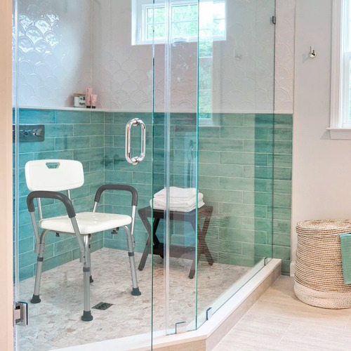 Silla Ducha De Aluminio Con Descansabrazos Altura Ajustable