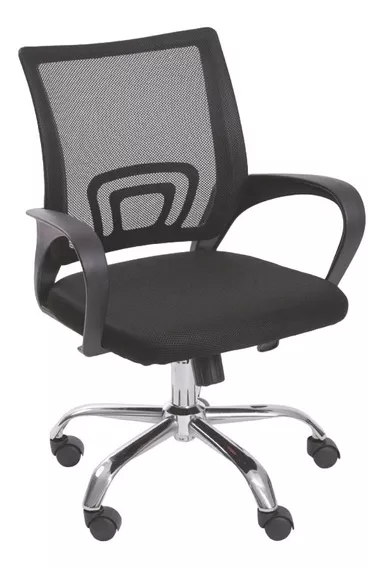  Silla Para Oficina Escritorio Ergonómica Color Negro Material del tapizado Mesh