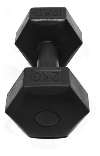 Kit 2 Mancuernas Hexagonales Pesa 2 Kg Cada Una Gimnasia Gmp Color Negro