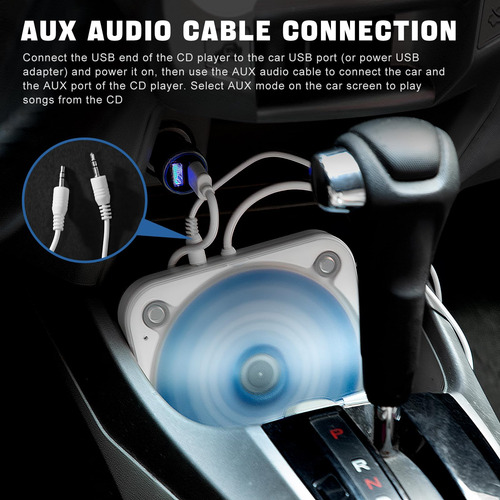 Reproductor De Cd Skyans Para Coche Con Puerto Usb Y Puerto