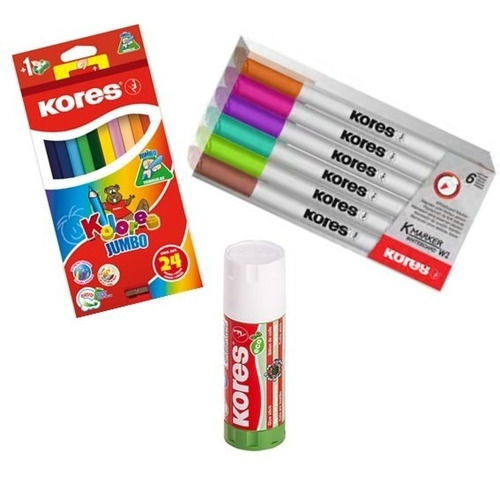 Kit Coloresjumbox24 Unidades/pegante En Barra/marc Borrables