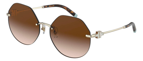 Tiffany & Co. Gafas De Sol Para Mujer, Montura Dorada Palida