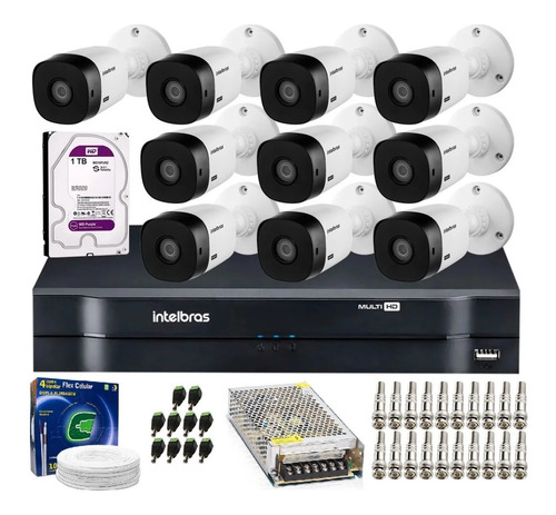 Kit Intelbras 10 Cam 1120b + Dvr Mhdx 1116 16ch C/hd 1tb