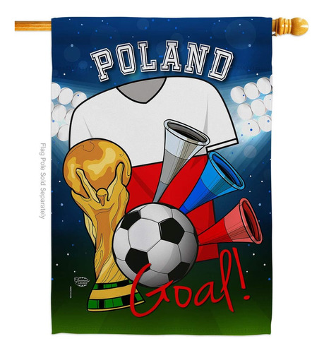 Bandera De La Copa Mundial De Polonia Para La Casa De Fútbol