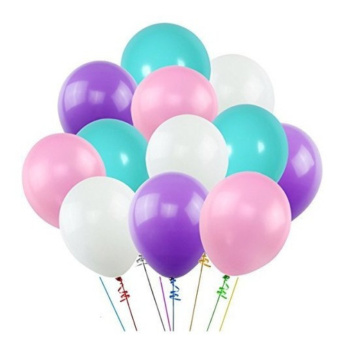 Pack De 100 Globos Unicornio Con Cintas